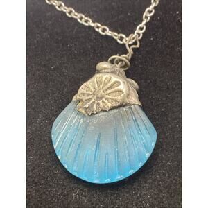 Womens Vintage Blue Sea Shell Necklace Womens Fashion Necklace